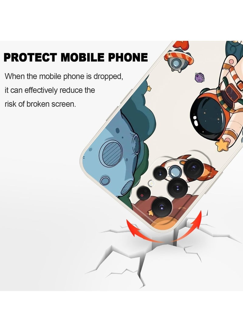 غطاء هاتف سامسونج جالاكسي S25 الترا، سيلكون ناعم وقابل للانزلاق، غطاء هاتف سامسونج S25 الترا بحجم 6.9 بوصة، أبيض رائد فضاء - Image 5