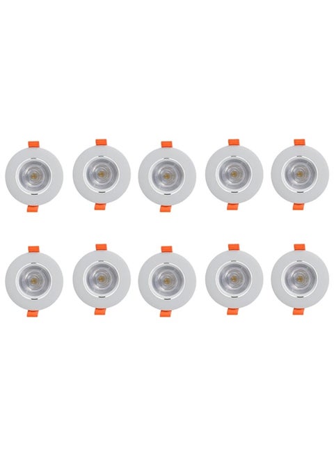(عدد10) سبوت داخل الجبس فتحة 7 سم جسم ابيض بلاستك 5 وات اضاءة 3 حركة ( ابيض - ورم - كول ) - اضاءة ( ابيض-ورم-كول )