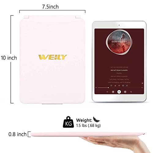 WEILY Makeup Mirror with Lights, 2000 mAh USB Rechargeable Lighted Makeup Mirror, Touch Screen 3 Colors Adjustable 72 LED Lights Compact Travel Mirror, Gift for Girls Women (Pink) - Image 3