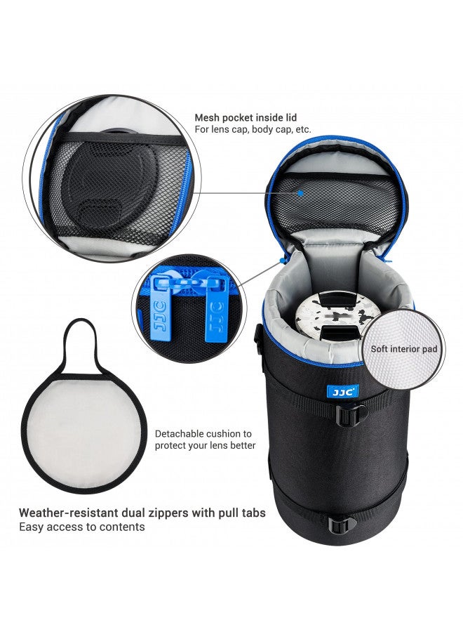 JJC Extra Large Thick Camera Lens Pouch Case for Nikon 180-600mm/600mm F6.3 for Sony 200-600mm Zoom Lens with Reversed Lens Hood & Teleconverte, Camera Lens Carry Bag Fits Lenses Below 5.5x14.6"(D x L)  - Image 4