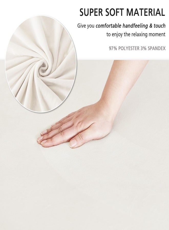 NICEEC Sofa Cover Super Soft 1-Piece White Sofa Slipcover for Sofas Stretch Universal Spandex Couch Covers for Living Room Easy Fit Washable Furniture Sofa Protector with Skirt - Image 2