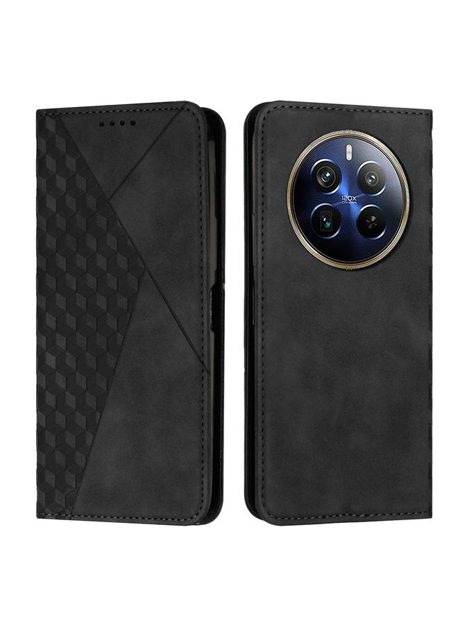 S-TOP Case For Realme 12 Pro+ Diamond Splicing Skin Feel Magnetic Leather Phone Case - Image 1