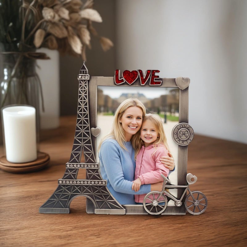 QTMY Metal Eiffel Tower Bike Love Picture Frames Office Desk Ornaments - Image 3
