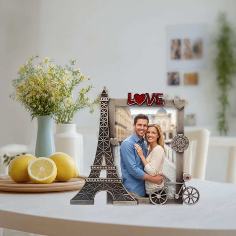 QTMY Metal Eiffel Tower Bike Love Picture Frames Office Desk Ornaments - Image 4