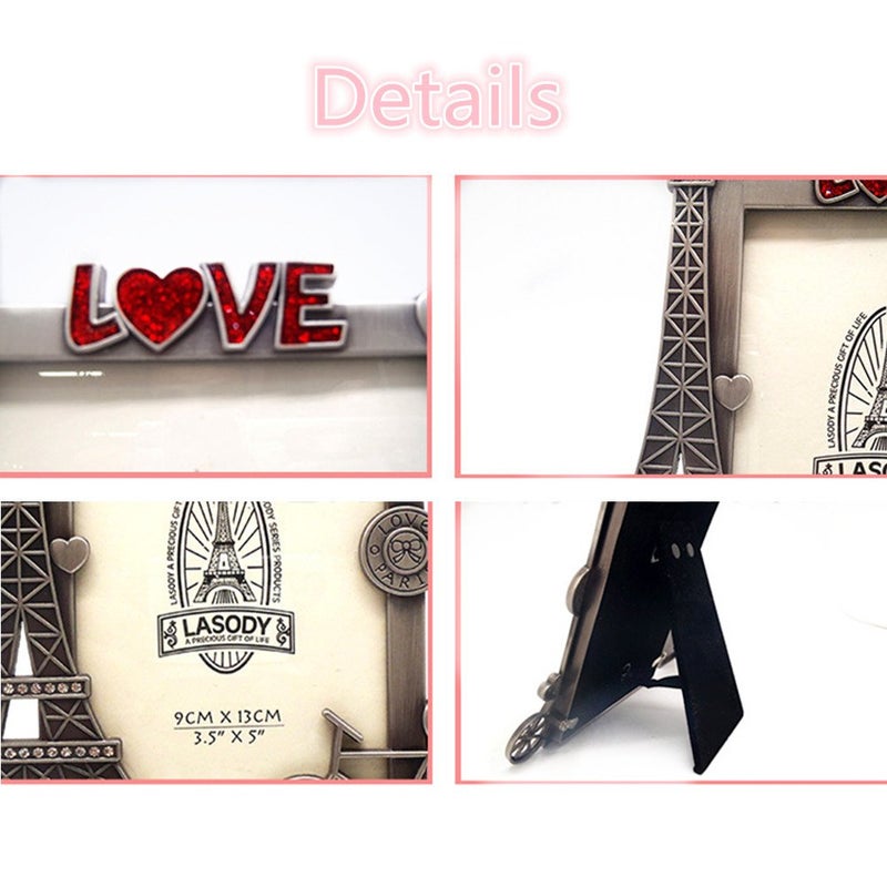 QTMY Metal Eiffel Tower Bike Love Picture Frames Office Desk Ornaments - Image 5