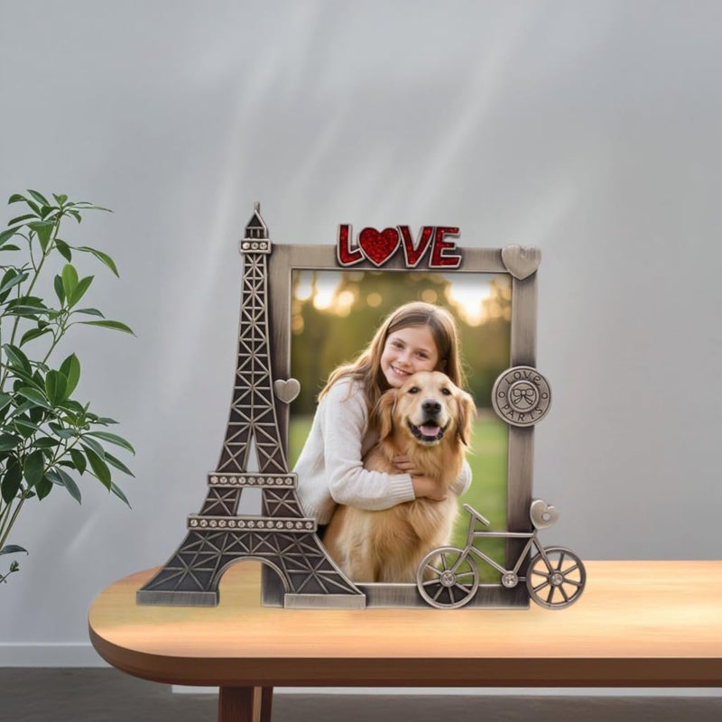 QTMY Metal Eiffel Tower Bike Love Picture Frames Office Desk Ornaments - Image 2