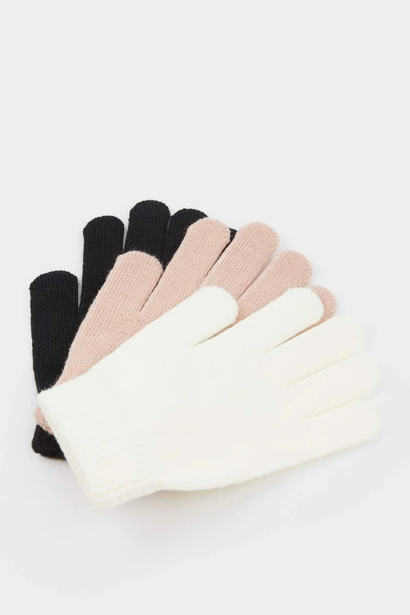 ديفاكتو Girl Knitwear 3 piece Gloves
