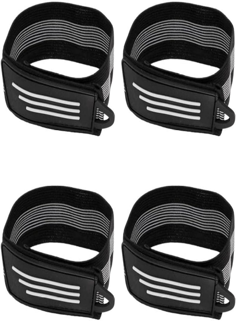 GGOOT Bicycle Reflective Ankle Leg Trousers Pant Bands Clips Straps for Jogging, Cycling, Single Row Pulley, Climbing, Camping 4 Pairs Bicycle Ankle Leg Strap,Cycling Bike Pants Band Leg Clip Wrap  - Image 1