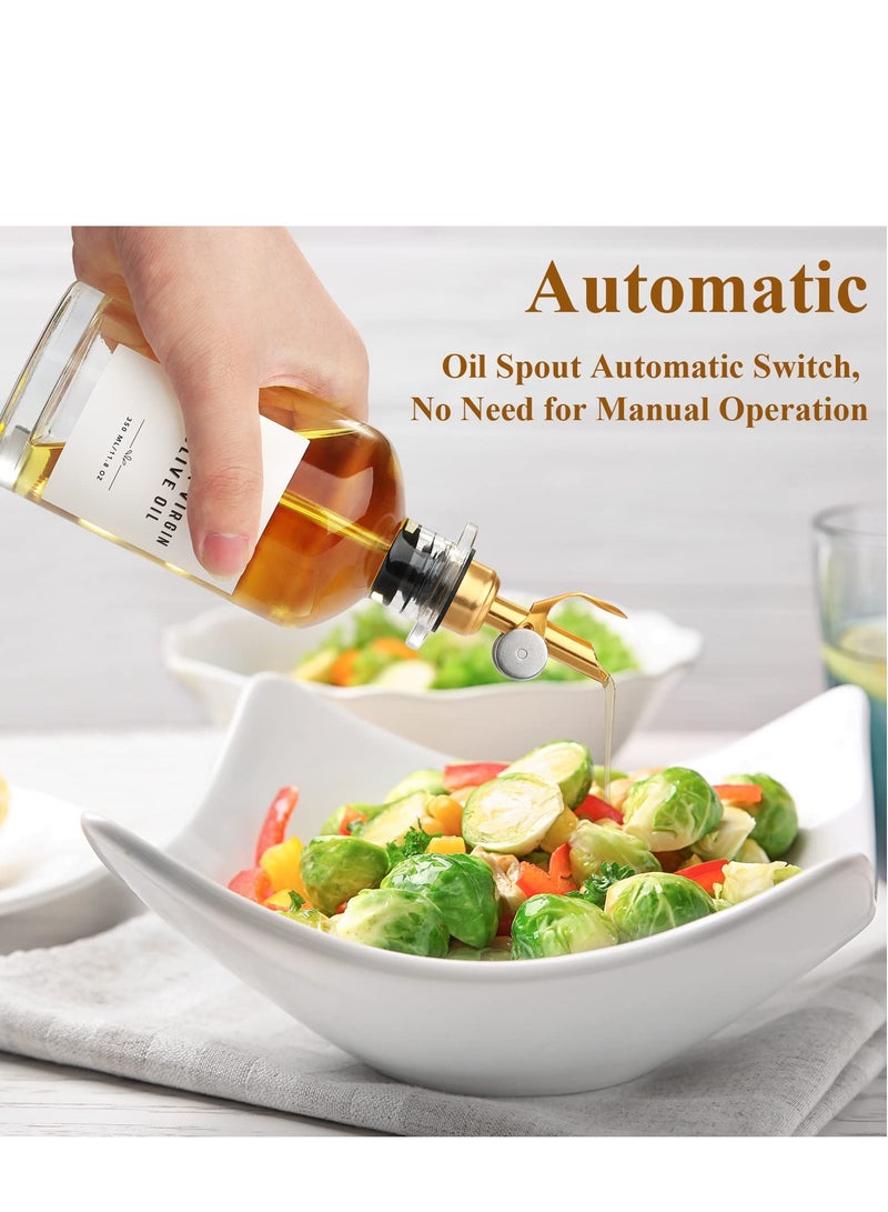 Premium Olive Oil Dispenser Set - 11.8 oz Glass Bottles (2 Pack) with Funnel & Labels, Ideal for Vinegar, Syrups & Kitchen Use - Stylish Olive Oil Cruet for Home Chefs - Image 2