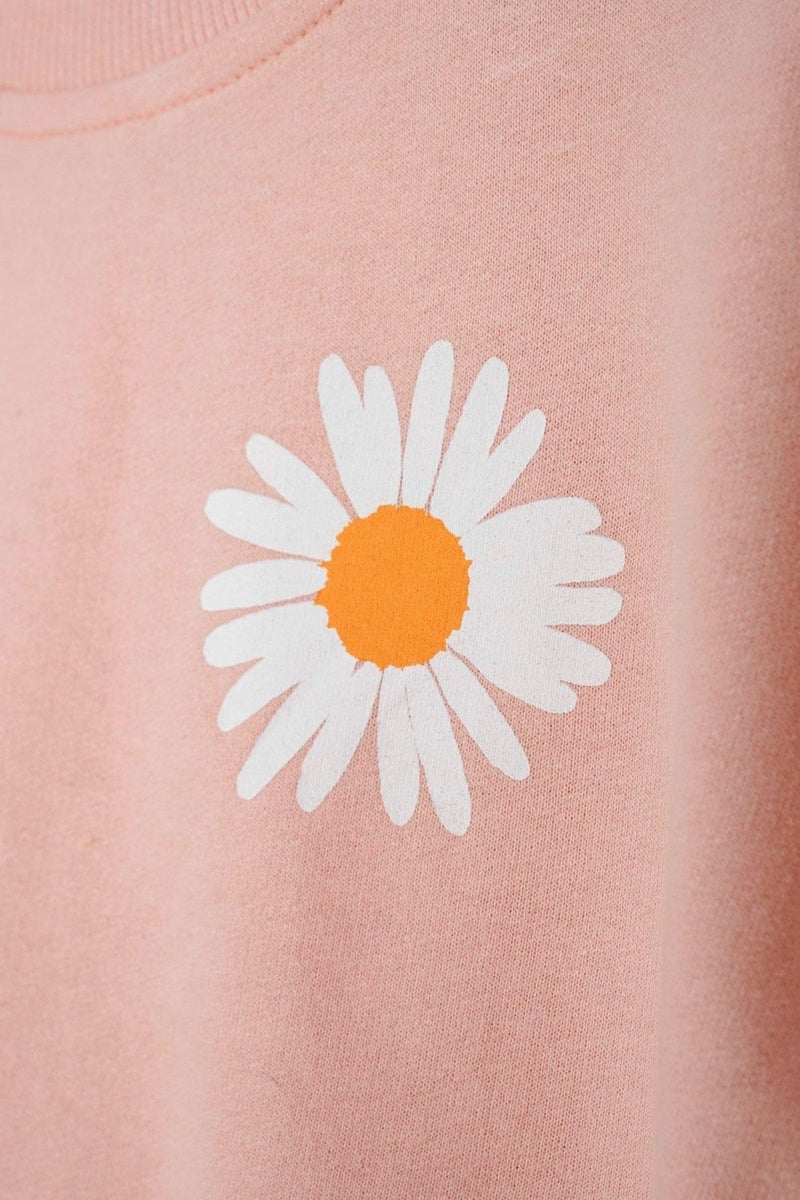 Zepkids Girls Pink Colored Ruffled Sleeve Tracksuit Set  - Image 3