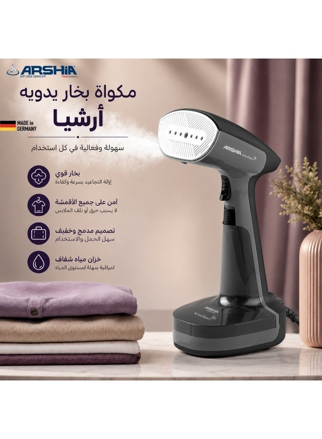 Arshia German Handheld Steam Iron 1800 Watts - Black - Image 2