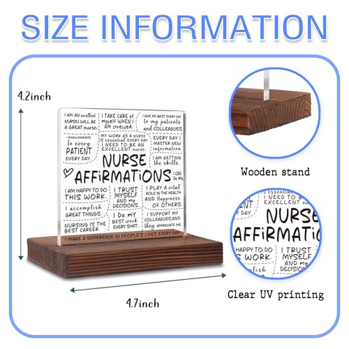SOSREBEDR Nurse Daily Affirmations Office Work Signs, Nursing Affirmation Mental Health Counselor Gifts, Nursing Student Positive Quotes Student Gift, Cheer Up Gifts for Home Office Signs Plaques SOK12 - Image 5