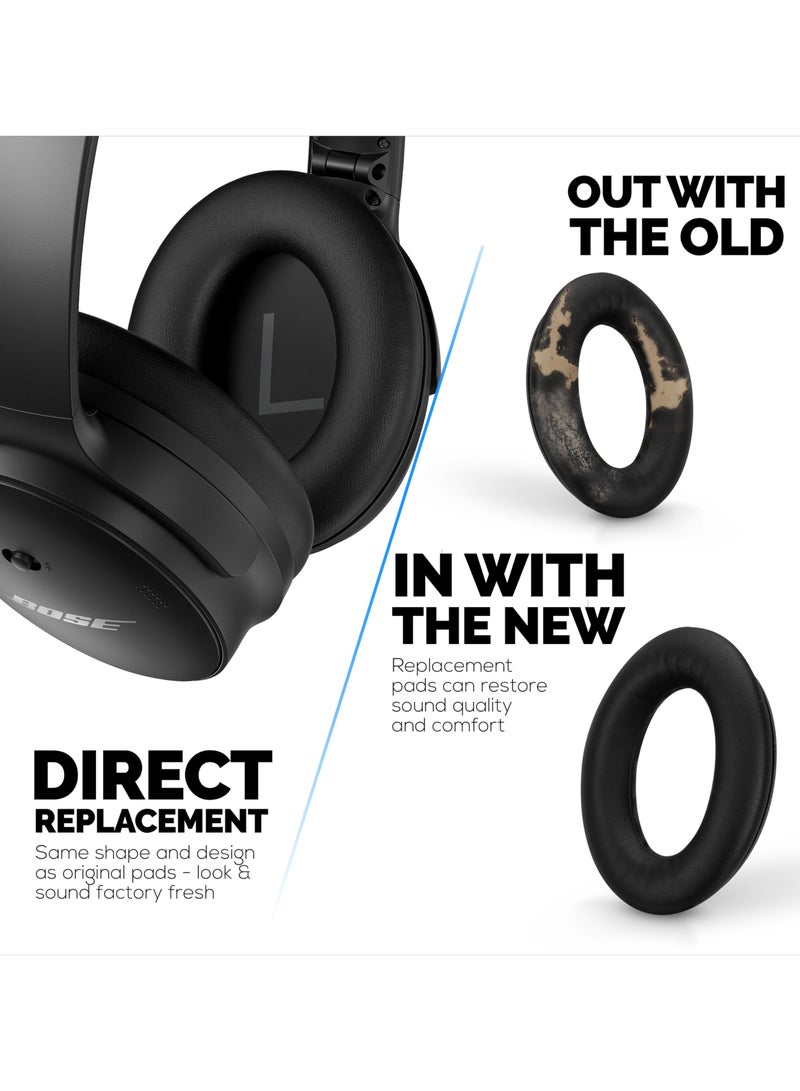 Earpads Replacement for Bose QuietComfort 45 (QC45)/QuietComfort SE (QC SE)/QuietComfort Wireless with Thicker Memory Foam,Ear Pads Cushions with Softer Protein Leather,Black  - Image 3