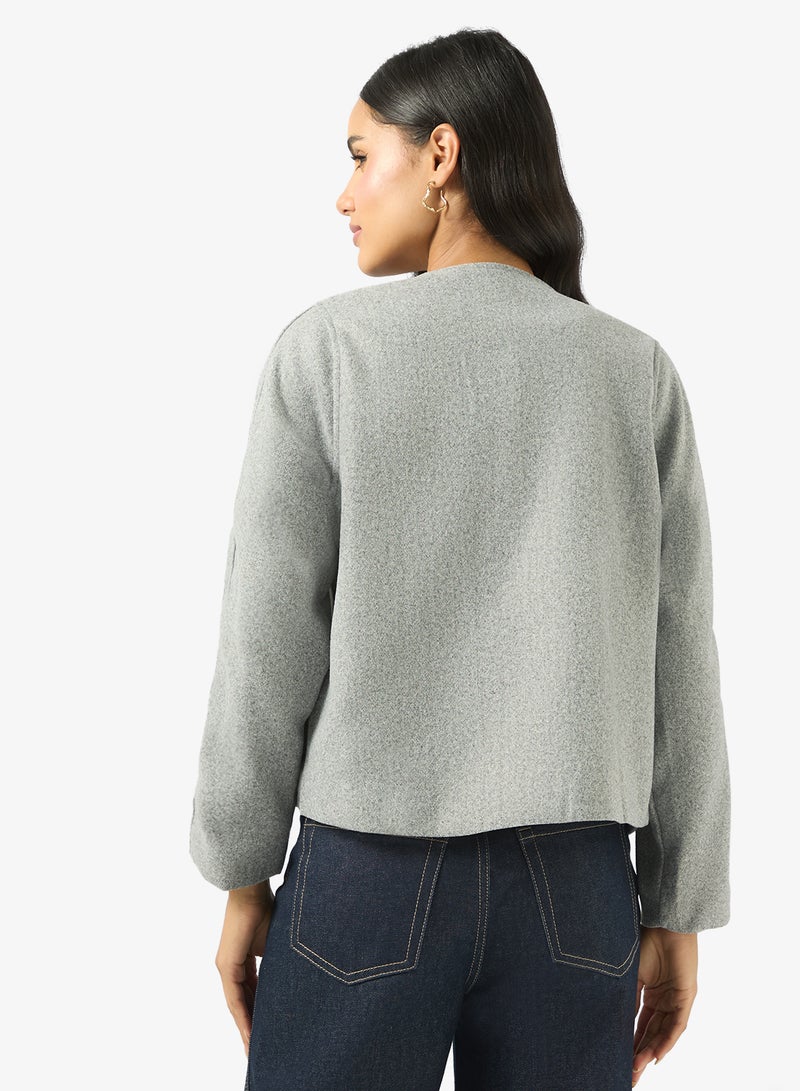 جينجر معطف ترنش صوف مريح كبير الحجم - Image 2