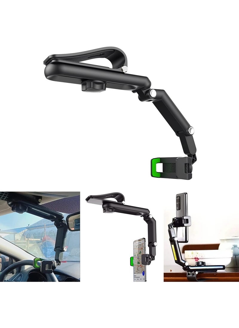 HIYITKS Sun Visor Car Phone Holder Mount Multifunctional Cell Phone Stand Universal Adjustable Arm Cradles Car Holder Mount Phone Car Clip Mount for Sun Visor Rearview Mirror Steering Wheel Green - pzsku/ZFBCDAB4390651052375BZ/45/_/1731425385/b04b3a1f-98f1-4509-994a-cd8c71b4e15f