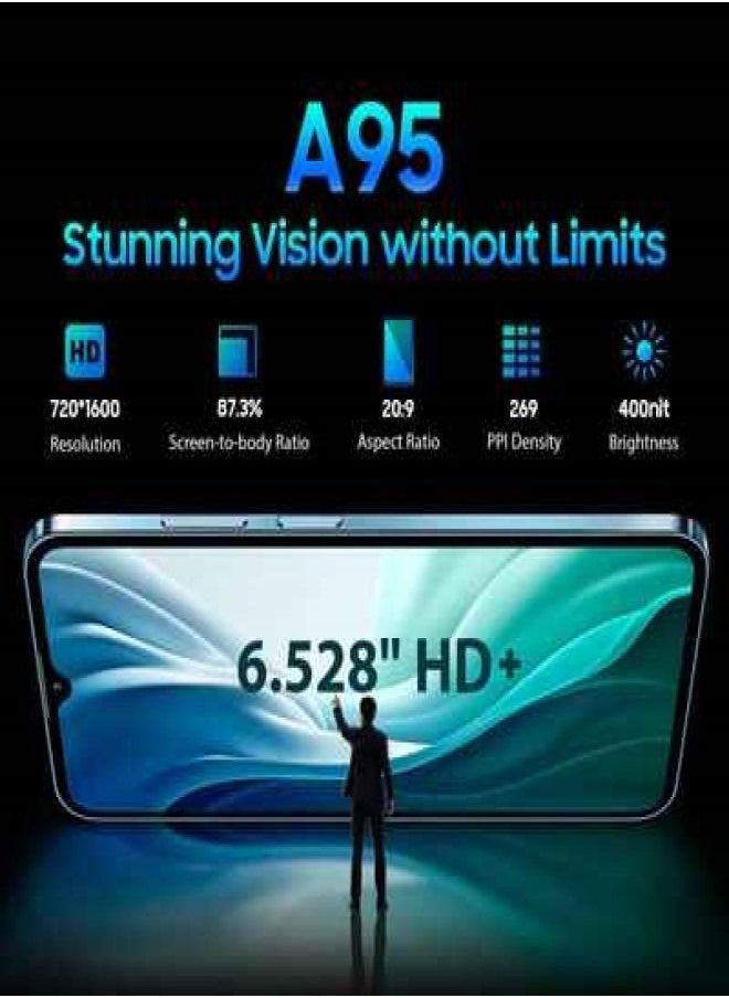 Blackview - Blackview A95, 8GB+128GB, Side Fingerprint Identification, 4380mAh Battery, 6.528 inch Android 11.0 MTK Helio P70 MT6771V/CT Octa Core up to 2.1GHz, Network: 4G, Dual SIM, OTG(Ocean Blue) - Image 1