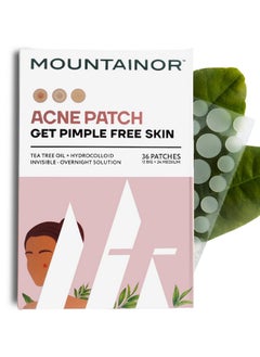 Mountainor ® Acne Pimple Patch - Hydrocolloid + Tea Tree Oil Potent Spot Cover, Fast Breakout Healing, Overnight Removal Of Acne Gunk, Waterproof Invisible Patches, Safe & Certified 36 Patches.  - Image 1