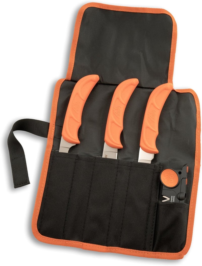 Outdoor Edge طقم الصيد البري - مجموعة معالجة الألعاب 5 قطع - تتضمن سكين جلد، سكين تقليم، شفرة عظمية وم sharpeners مزدوجة المرحلة - Image 2
