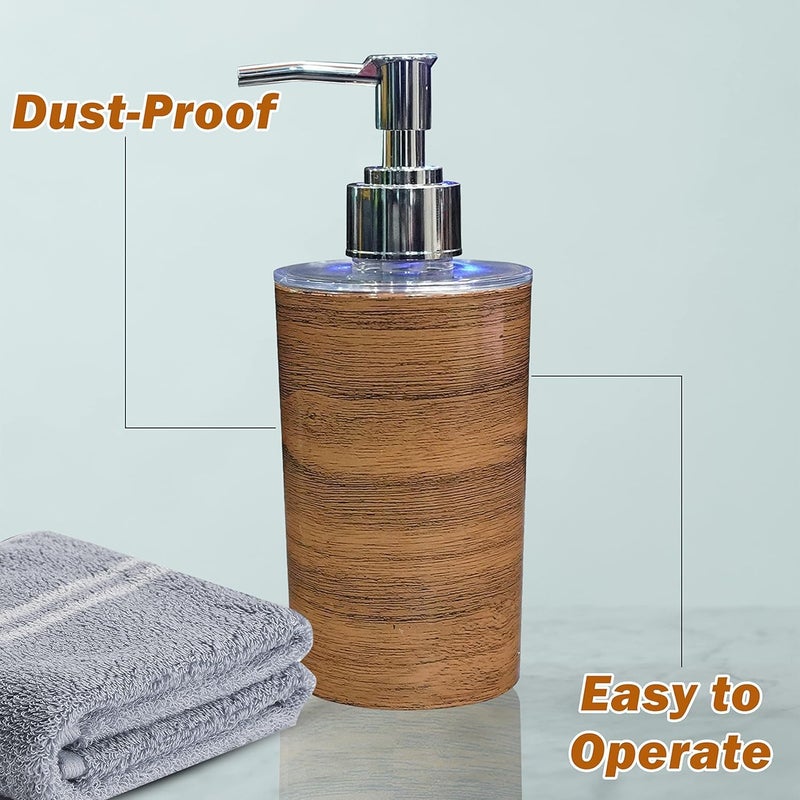 SHENRON Liquid Soap Dispenser for Bathroom with Pump, Dish Soap Dispenser for Kitchen Sink, Refillable Countertop, Hand Soap Dispenser for Shower 250ml Dispenser Wood Plastic Soap/Shampoo/Lotion Pack of 1 - Image 5