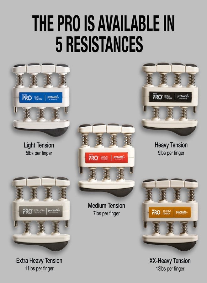 Prohands PRO Hand Exerciser, Finger Exerciser (Hand Grip Strengthener), Spring-Loaded, Finger-Piston System, Isolate and Exercise Each Finger, (11 lb Extra-Heavy Tension, Gray-Pro) - Image 5