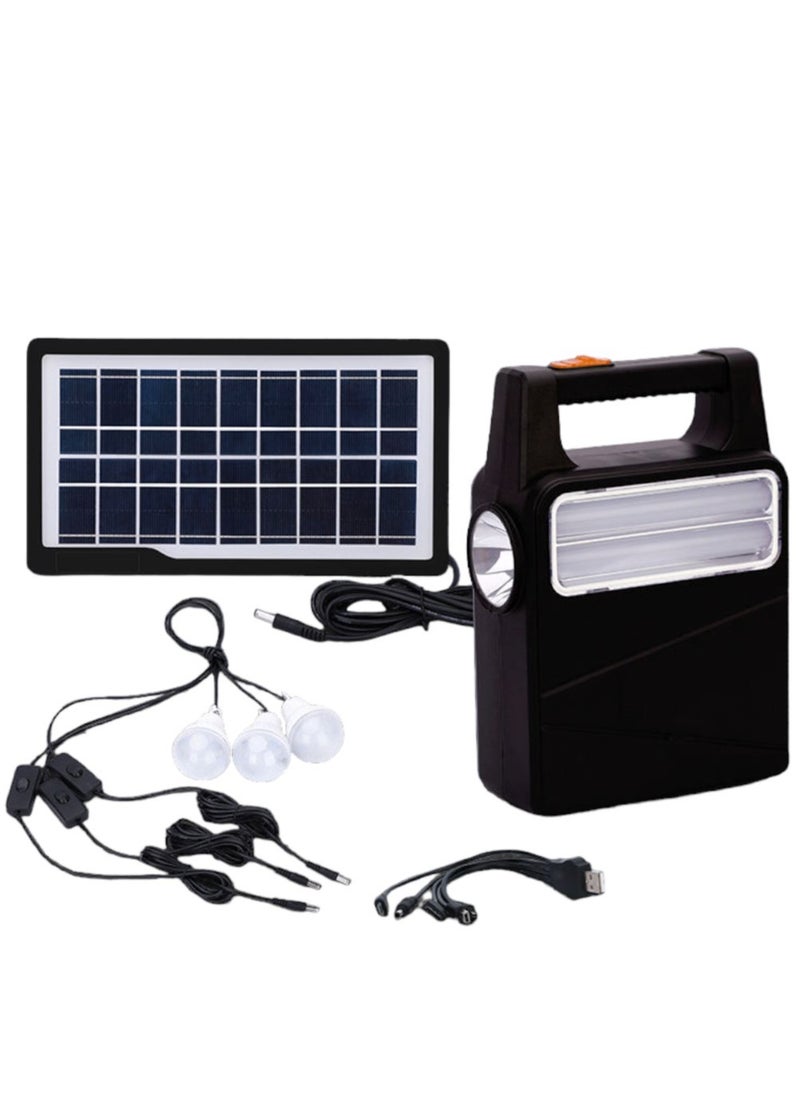 WEIDASI Multifunctional Outdoor Rechargeable Lighting System With Solar Emergency Kit With 3 Bulbs  - Image 1