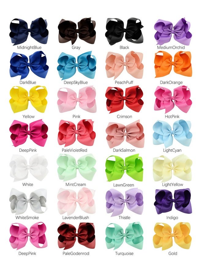 choicbaby Choicbaby 28pcs 6 Inch Hair Bows for Girls Large Hair Bows with Alligator Clips Toddler Hair Accessories for Baby Girls Kids Teens  - Image 2