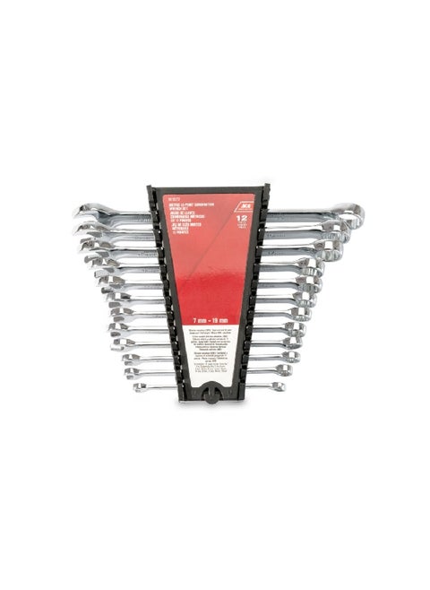 12-Piece Rust Resistant Combination Wrench Set Silver 4 x 24.4 x 18 cm