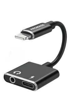 PROMASS 2 in 1 3.5mm Earphone Jack and Charging Lightning Adapter Compatible with iPhone PM0318  - Image 1