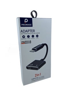 PROMASS 2 in 1 3.5mm Earphone Jack and Charging Lightning Adapter Compatible with iPhone PM0318  - Image 2