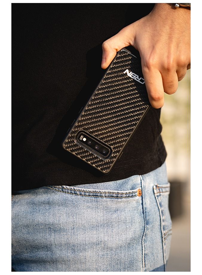 سي ار بي ان جراب هاتف Samsung S10 من ألياف الكربون - غطاء خلفي مزور - Image 2