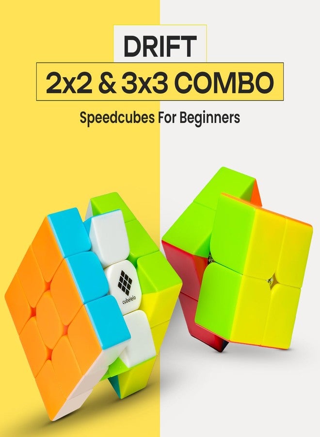 Cubelelo Drift 2x2 & 3x3 Cube Gift Box Combo | 2-in-1 Puzzle Toy Game Set for Children Kids & Adults Ages 4 5 6 & Above | Double the Challenge, Twice the Fun | Ultimate Value Saver Combo - Image 2