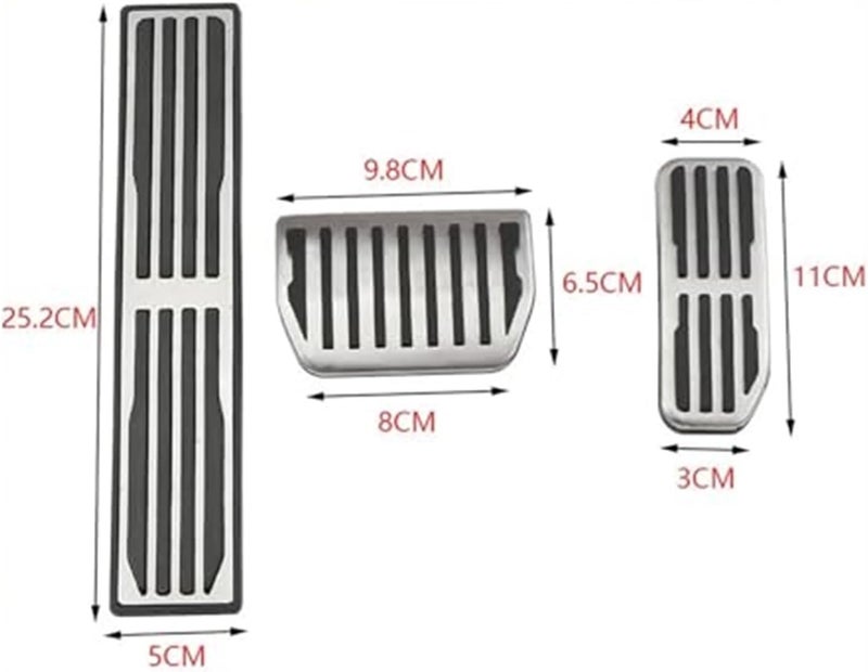 Wivplex Stainless Steel Car Pedal Pad Cover Set for Jaguar - Image 4