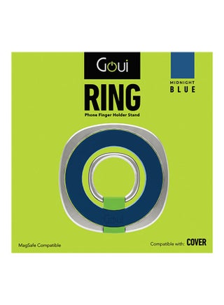 Ring Phone Finger Holder Stand – Magnetic Ring, 360° Rotation & 180° Flip, Stylish & Comfortable Grip, Magsafe Compatible for Phones & Tablets - Midnight Blue - view 3