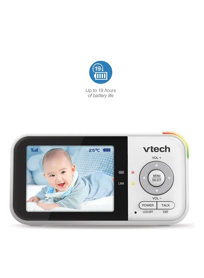 في تك VM819 Baby Monitor with Camera and Audio, 2.8” Screen Portable Baby Camera, Night Vision, 2-Way Audio, Temperature Sensor and Lullabies, Secure Transmission No WiFi, Ideal for Baby/Elderly/Pet