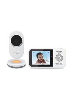 vtech شاشة فيديو Fix Cam مقاس 2.8 بوصة بدقة 270 بكسل مع إضاءة ليلية وبطارية 800 مللي أمبير في الساعة باللون الأبيض  - Image 2