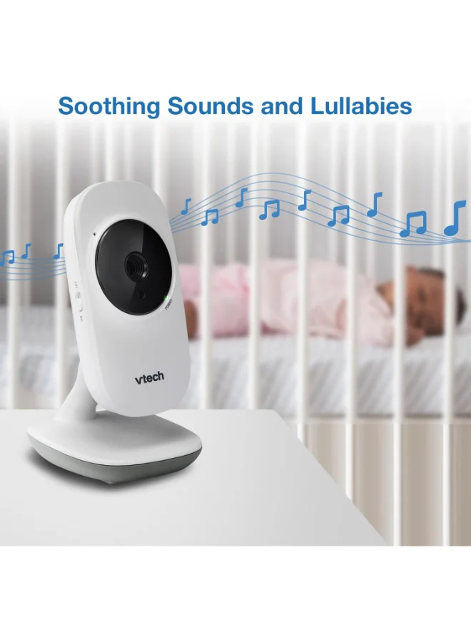 في تك VM819 Baby Monitor with Camera and Audio, 2.8” Screen Portable Baby Camera, Night Vision, 2-Way Audio, Temperature Sensor and Lullabies, Secure Transmission No WiFi, Ideal for Baby/Elderly/Pet