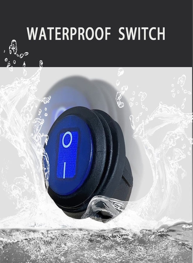 mankk 3 Pin 12V 20A ON/OFF Blue LED Illuminated SPST Round Rocker Switch with Pre-Soldered Wires 2 Position Switch for Car, Trucks Boats KCD1-5-101NW-BU-X - Image 5