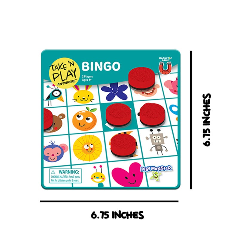 PlayMonster Take N Play Anywhere Bingo - Magnetic Pieces in Magnetic Travel Friendly Tin for Fun on the Go- For Ages 4+ - Image 2