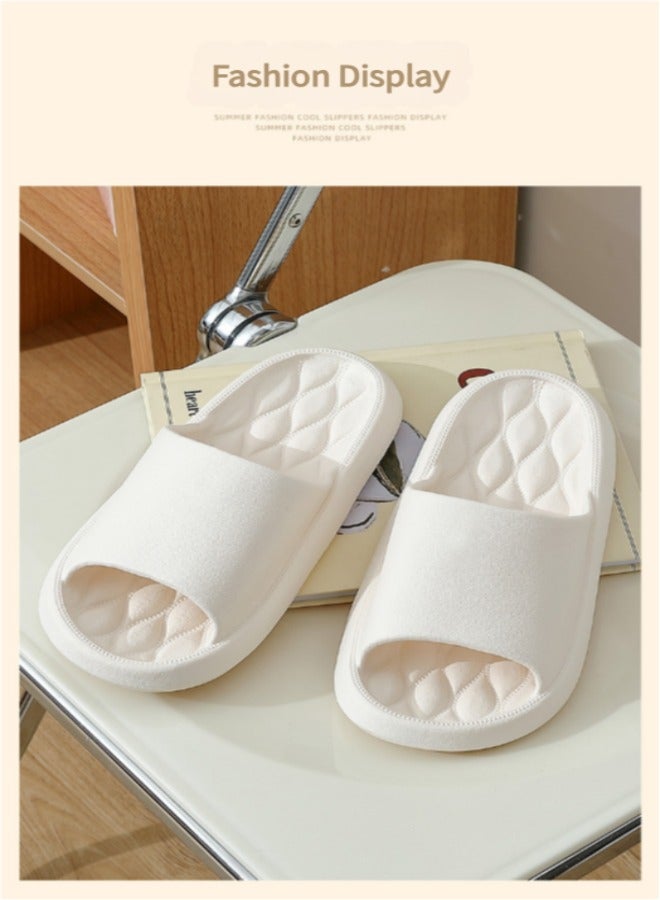 Occuwzz White Ultra-Soft Cloud Comfort EVA Slides - Anti-Slip Indoor Outdoor Slippers（40-41） - Image 2