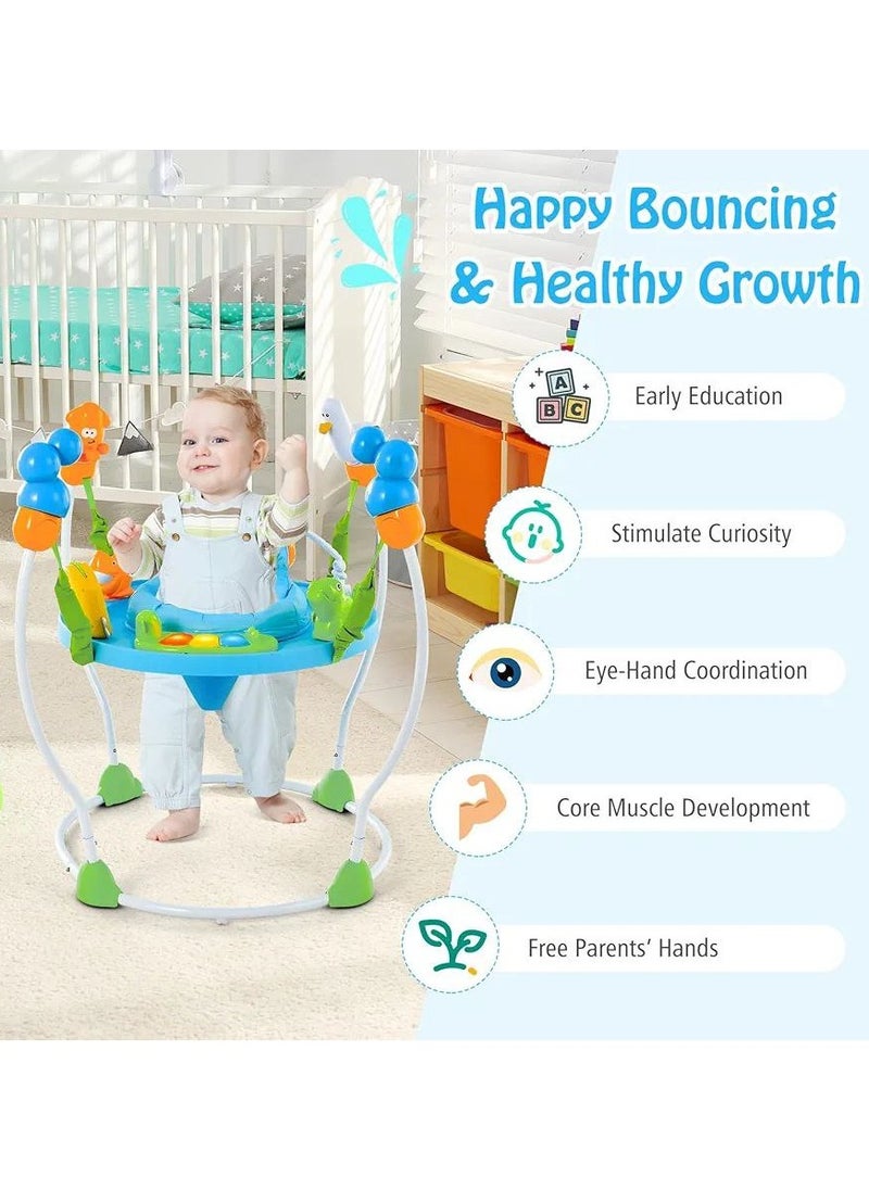 Generic - Baby Jumperoo Activity Center, Underwater World Themed Baby Jumpers with 5 Adjustable Heights, Seat Cushion, Developmental Toys, Music, Lights & Sounds, Toddler Bouncer for 6-12 Months. - Image 1