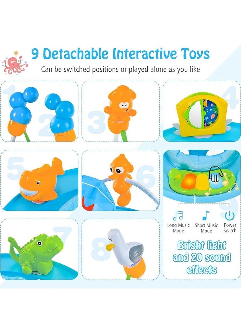 Generic - Baby Jumperoo Activity Center, Underwater World Themed Baby Jumpers with 5 Adjustable Heights, Seat Cushion, Developmental Toys, Music, Lights & Sounds, Toddler Bouncer for 6-12 Months. - Image 1