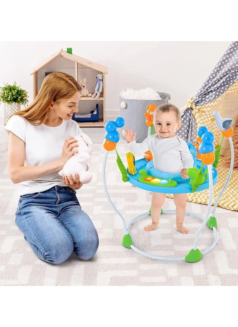 Generic - Baby Jumperoo Activity Center, Underwater World Themed Baby Jumpers with 5 Adjustable Heights, Seat Cushion, Developmental Toys, Music, Lights & Sounds, Toddler Bouncer for 6-12 Months. - Image 1