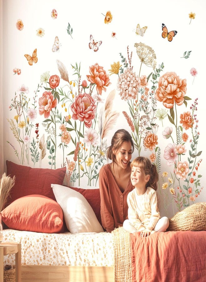 ديكو وال ملصقات حائط قابلة للإزالة بتصميم زهور كبيرة من مجموعة ديكو وول SG2-2507 بوهو، مناسبة لغرفة نوم الأطفال أو الحضانة أو الحديقة أو الحديقة أو الحديقة أو الحديقة. - Image 1