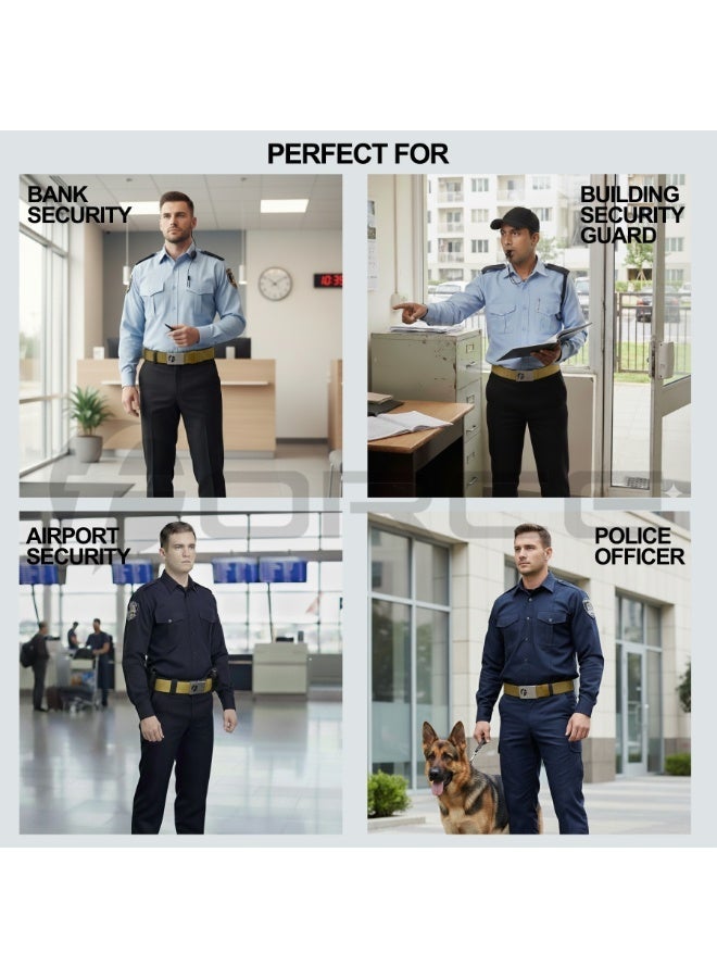 Force Security Belt for Men & Women – Heavy-Duty Nylon Web Belt with Roller-Lock Metal Buckle – Adjustable Tactical Belt for Security Guards, Police Officers, Airport Staff, Travel, Hiking & Golf - Image 2