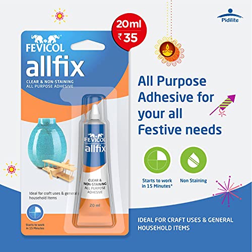 Pidilite Multi-Purpose Allfix Clear & Non-Staining Adhesive (20ml) - Image 3