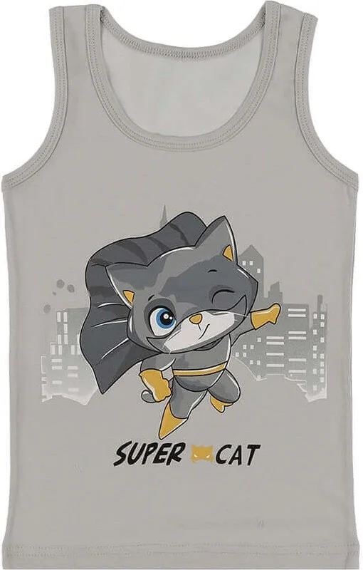 دونيلا 5-pack Super Cat Printed Boy Undershirt - 7771UC