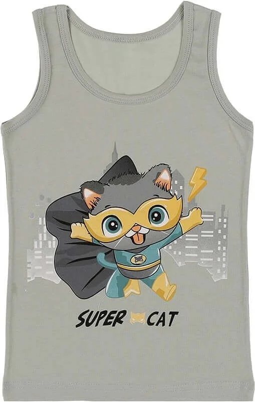 دونيلا 5-pack Super Cat Printed Boy Undershirt - 7771UC