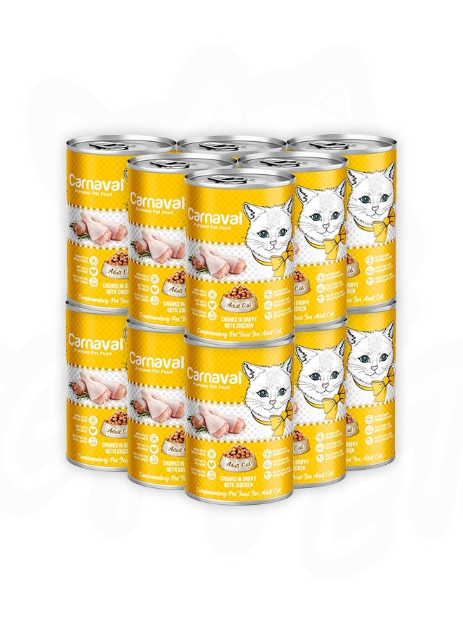 CARNAVAL Premium Adult Chicken in Gravy Wet Cat Food - 400GM (Pack Of 12) - Image 1
