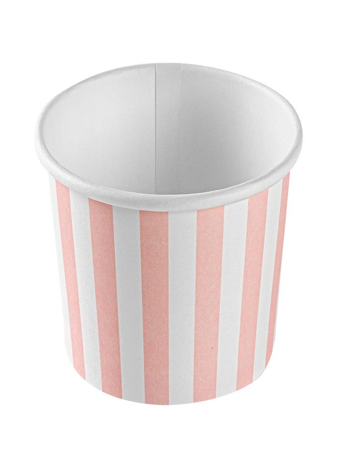 Restaurantware-Coppetta 4 Ounce Dessert Cups, 200 Disposable Ice Cream Cups - Lids Sold Separately, Heavy-Duty, Pink And White Paper Frozen Yogurt Bowls, For Hot And Cold Foods - Image 2