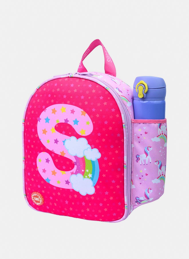 CUBS Nursery Pink Unicorn Letter S Lunch backpack - Image 2